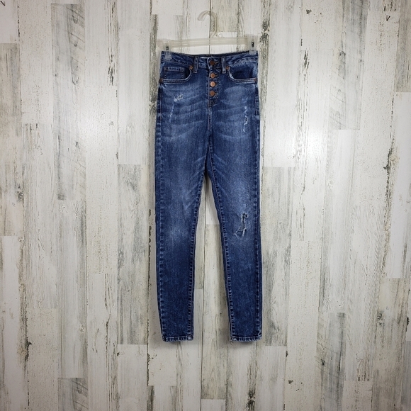 Forever 21 ripped distressed skinny jeans size 25 - Picture 1 of 11